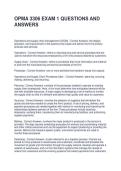 OPMA 3306 EXAM 1 QUESTIONS AND ANSWERS