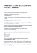 OPMA 3306 EXAM 1 QUESTIONS WITH CORRECT ANSWERS