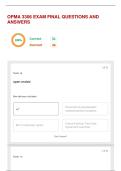 OPMA 3306 EXAM FINAL QUESTIONS AND ANSWERS