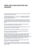 OPMA 3306 EXAM QUESTIONS AND ANSWERS &lpar;GRADED A&rpar;