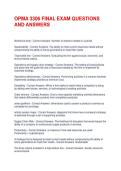 OPMA 3306 FINAL EXAM QUESTIONS AND ANSWERS