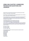 OPMA 3306 CHAPTER 3 HOMEWORK REVIEW EXAM QUESTIONS AND ANSWERS