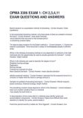 OPMA 3306 EXAM 1 CH 2&comma;3&comma;4&comma;11 EXAM QUESTIONS AND ANSWERS