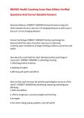 NBHWC Health Coaching Exam New Edition Verified Questions And Correct Detailed Answers