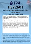 HSY2601 Assignment 5 PORTFOLIO &lpar;ANSWERS&rpar; Semester 1 2026 - DISTINCTION GUARANTEED