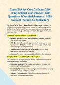 CompTIA A&plus; Core 2 &lpar;Exam 220-1102&rpar; Official Cert-Master &vert; 600 Questions & Verified Answers &vert; 100&percnt; Correct &vert; Grade A &lpar;2026&sol;2027&rpar;&NewLine;&NewLine;