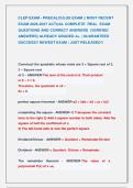 CLEP EXAM - PRECALCULUS EXAM &vert;&vert; MOST RECENT  &NewLine;EXAM 2026-2027 ACTUAL COMPLETE  REAL  EXAM &NewLine;QUESTIONS AND CORRECT ANSWERS  &lpar;VERIFIED &NewLine;ANSWERS&rpar; ALREADY GRADED A&plus; &vert; GUARANTEED &NewLine;SUCCESS&excl;&excl; NEWEST EXAM &vert; JUST RELEASED&excl;&excl; 