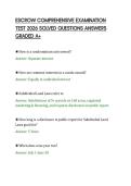 ESCROW COMPREHENSIVE EXAMINATION&NewLine;TEST 2026 SOLVED QUESTIONS ANSWERS&NewLine;GRADED A&plus;