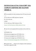 ESCROW EXAM ACTUAL EXAM SCRIPT 2026&NewLine;COMPLETE QUESTIONS AND SOLUTIONS&NewLine;GRADED A&plus;