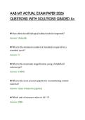 AAB MT ACTUAL EXAM PAPER 2026&NewLine;QUESTIONS WITH SOLUTIONS GRADED