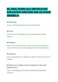 ESL FINAL PAPER 2026 CERTIFICATION&NewLine;EVALUATION QUESTIONS AND SOLUTIONS&NewLine;GRADED A&plus;