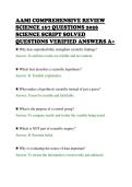 AAMI COMPREHENSIVE REVIEW&NewLine;SCIENCE 167 QUESTIONS 2026&NewLine;SCIENCE SCRIPT SOLVED&NewLine;QUESTIONS VERIFIED ANSWERS A&plus;&NewLine;