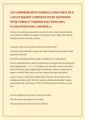 ATI COMPREHENSIVE NURSING LATEST PRACTICE A EXAM 2026&sol;2027 COMPLETE STUDY QUESTIONS WITH CORRECT VERIFIED SOLUTIONS 100&percnt; GUARANTEED PASS &vert; ASSURED A&plus;