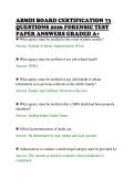 ABMDI BOARD CERTIFICATION 73&NewLine;QUESTIONS 2026 FORENSIC TEST&NewLine;PAPER ANSWERS GRADED A&plus; 