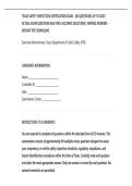 TEXAS SAFETY INSPECTION CERTIFICATION EXAM - &lpar;80 QUESTIONS&rpar; UP-TO-DATE&NewLine;ACTUAL EXAM QUESTIONS AND 100&percnt; ACCURATE SOLUTIONS &vert; VERIFIED ANSWERS &NewLine;INSTANT PDF DOWNLOAD