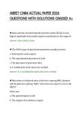 ABRET CNIM ACTUAL PAPER 2026&NewLine;QUESTIONS WITH SOLUTIONS GRADED A&plus;