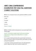 ABRET CNIM COMPREHENSIVE&NewLine;EXAMINATION TEST 2026 FULL QUESTIONS&NewLine;CORRECT SOLUTIONS&NewLine;
