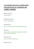 ACCOUNTING 200 EXAM 5 CERTIFICATION&NewLine;EVALUATION 2026 FULL QUESTIONS AND&NewLine;CORRECT ANSWERS