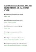 ACCOUNTING 200 EXAM 5 FINAL PAPER 2026&NewLine;SOLVED QUESTIONS AND FULL SOLUTION&NewLine;UPDATED&NewLine;