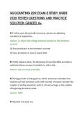ACCOUNTING 200 EXAM 5 STUDY GUIDE&NewLine;2026 TESTED QUESTIONS AND PRACTICE&NewLine;SOLUTION GRADED A&plus;
