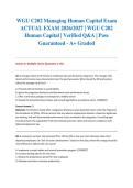 WGU C202 Managing Human Capital Exam ACTUAL EXAM 2026&sol;2027 &vert; WGU C202 Human Capital &vert; Verified Q&A &vert; Pass Guaranteed - A&plus; Graded