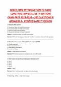 NCCER CORE INTRODUCTION TO BASIC CONSTRUCTION SKILLS &lpar;6TH EDITION&rpar; EXAM PREP 2025&sol;2026 &ndash; 200 QUESTIONS & ANSWERS A&plus; VERIFIED LATEST VERSION