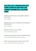 ACLS POST TEST 1 CERTIFICATION TEST&NewLine;PAPER COMPLETE QUESTIONS AND&NewLine;CORRECT ANSWERS FULL SOLUTION&NewLine;GUIDE&NewLine;