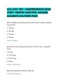 ACLS POST TEST 1 COMPREHENSIVE EXAM&NewLine;SCRIPT VERIFIED QUESTIONS ANSWERS&NewLine;ACCURATE SOLUTIONS PACK&NewLine;