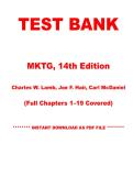 Test Bank - MKTG&comma; 14th Edition &lpar;Lamb&comma; 2023&rpar; &vert; Chapters 1&ndash;19 &vert; Instant PDF Download