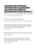 ADJUSTER PRO INSURANCE&NewLine;ADJUSTER TEST 154 QUESTIONS&NewLine;2026 TEST BANK COMPLETE&NewLine;QUESTIONS SOLUTIONS GRADED A&plus;&NewLine;