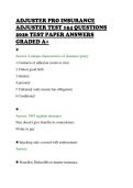 ADJUSTER PRO INSURANCE&NewLine;ADJUSTER TEST 154 QUESTIONS&NewLine;2026 TEST PAPER ANSWERS&NewLine;GRADED A&plus;&NewLine;