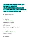 ADVANCED HEALTH ASSESSMENT AND&NewLine;DIAGNOSTIC REASONING&NewLine;COMPREHENSIVE EXAMINATION TEST&NewLine;FULL QUESTIONS AND CORRECT ANSWERS&NewLine;VERIFIED COMPLETE SOLUTION