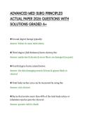ADVANCED MED SURG PRINCIPLES&NewLine;ACTUAL PAPER 2026 QUESTIONS WITH&NewLine;SOLUTIONS GRADED A&plus;