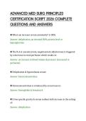 ADVANCED MED SURG PRINCIPLES&NewLine;CERTIFICATION SCRIPT 2026 COMPLETE&NewLine;QUESTIONS AND ANSWERS&NewLine;