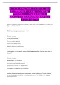 Principles of Management &lpar;C483&rpar; &ndash; Study Guide &ndash; 2025&ndash;2026 &ndash; Management Functions&comma; Organizational Behavior&comma; and Business Decision-Making Review Material