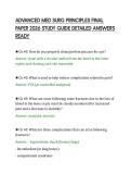 ADVANCED MED SURG PRINCIPLES FINAL&NewLine;PAPER 2026 STUDY GUIDE DETAILED ANSWERS&NewLine;READY