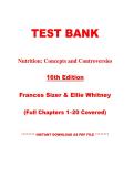 Test Bank for Nutrition&colon; Concepts and Controversies&comma; 16th Edition &vert; Sizer&comma; Whitney & Pich&eacute; &vert; Chapters 1&ndash;20 &vert; Instant PDF Download