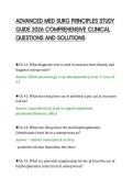 ADVANCED MED SURG PRINCIPLES STUDY&NewLine;GUIDE 2026 COMPREHENSIVE CLINICAL&NewLine;QUESTIONS AND SOLUTIONS&NewLine;