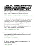 AHIMA CCA COMPILATION BUNDLE&NewLine;2026 CERTIFICATION TEST PAPER&NewLine;QUESTIONS ANSWERS GRADED A&plus;&NewLine;