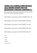 AHIMA CCA COMPILATION BUNDLE&NewLine;2026 CODING SCRIPT SOLVED&NewLine;QUESTIONS VERIFIED ANSWERS A&plus;