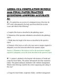AHIMA CCA COMPILATION BUNDLE&NewLine;2026 FINAL PAPER PRACTICE&NewLine;QUESTIONS ANSWERS ACCURATE&NewLine;A&plus;&NewLine;