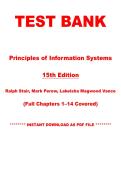 Test Bank for Principles of Information Systems&comma; 15th Edition by Ralph Stair &vert; Chapters 1&ndash;14 &vert; Instant PDF Download