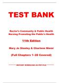 Test Bank for Rector's Community and Public Health Nursing&colon; Promoting the Public's Health 11th Edition by Mary Jo Stanley and Charlene Niemi &vert; Chapters 1&ndash;30 &vert; Instant PDF Download
