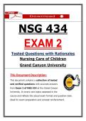 GCU NSG 434 Exam 2 &ndash; Nursing Care of Children &ndash; &lpar;2026&rpar; Actual Questions & Answers