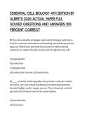 ESSENTIAL CELL BIOLOGY 4TH EDITION BY&NewLine;ALBERTS 2026 ACTUAL PAPER FULL&NewLine;SOLVED QUESTIONS AND ANSWERS 100&NewLine;PERCENT CORRECT&NewLine;