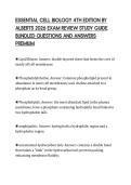 ESSENTIAL CELL BIOLOGY 4TH EDITION BY&NewLine;ALBERTS 2026 EXAM REVIEW STUDY GUIDE&NewLine;BUNDLED QUESTIONS AND ANSWERS&NewLine;PREMIUM