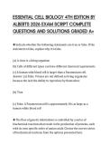 ESSENTIAL CELL BIOLOGY 4TH EDITION BY&NewLine;ALBERTS 2026 EXAM SCRIPT COMPLETE&NewLine;QUESTIONS AND SOLUTIONS GRADED A&plus;