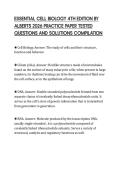 ESSENTIAL CELL BIOLOGY 4TH EDITION BY&NewLine;ALBERTS 2026 PRACTICE PAPER TESTED&NewLine;QUESTIONS AND SOLUTIONS COMPILATION&NewLine;