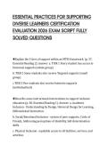 ESSENTIAL PRACTICES FOR SUPPORTING&NewLine;DIVERSE LEARNERS CERTIFICATION&NewLine;EVALUATION 2026 EXAM SCRIPT FULLY&NewLine;SOLVED QUESTIONS&NewLine;
