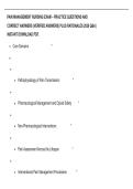 PAIN MANAGEMENT NURSING EXAM &ndash; PRACTICE QUESTIONS AND&NewLine;CORRECT ANSWERS &lpar;VERIFIED ANSWERS&rpar; PLUS RATIONALES 2026 Q&A &vert;&NewLine;INSTANT DOWNLOAD PDF&period;